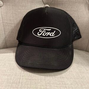 Vintage Ford Classic Black Mesh Trucker SnapBack Cap